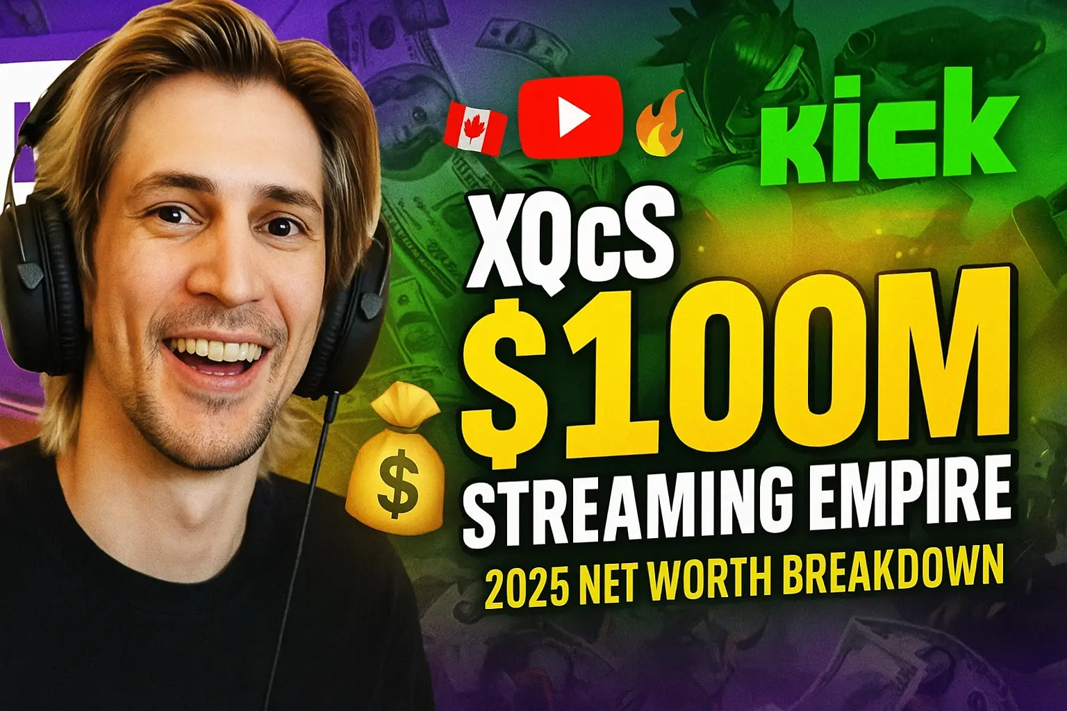 xQc live streaming on Kick platform in 2024
