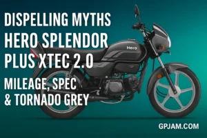 Hero Splendor Plus XTEC 2.0 in Tornado Grey – side profile