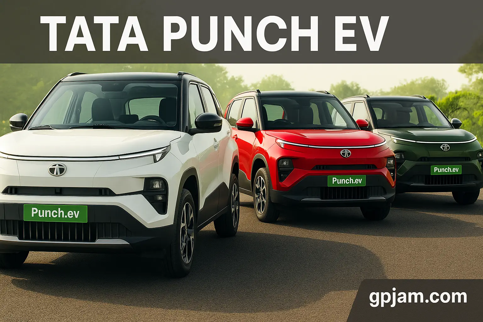 Alt Text: Tata Punch EV 2025 electric SUV in Fearless Red with LED headlights and alloy wheels – compact city electric car with modern features