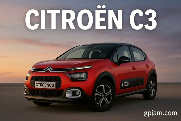 Citroën C3 side profile in orange – 2025 model