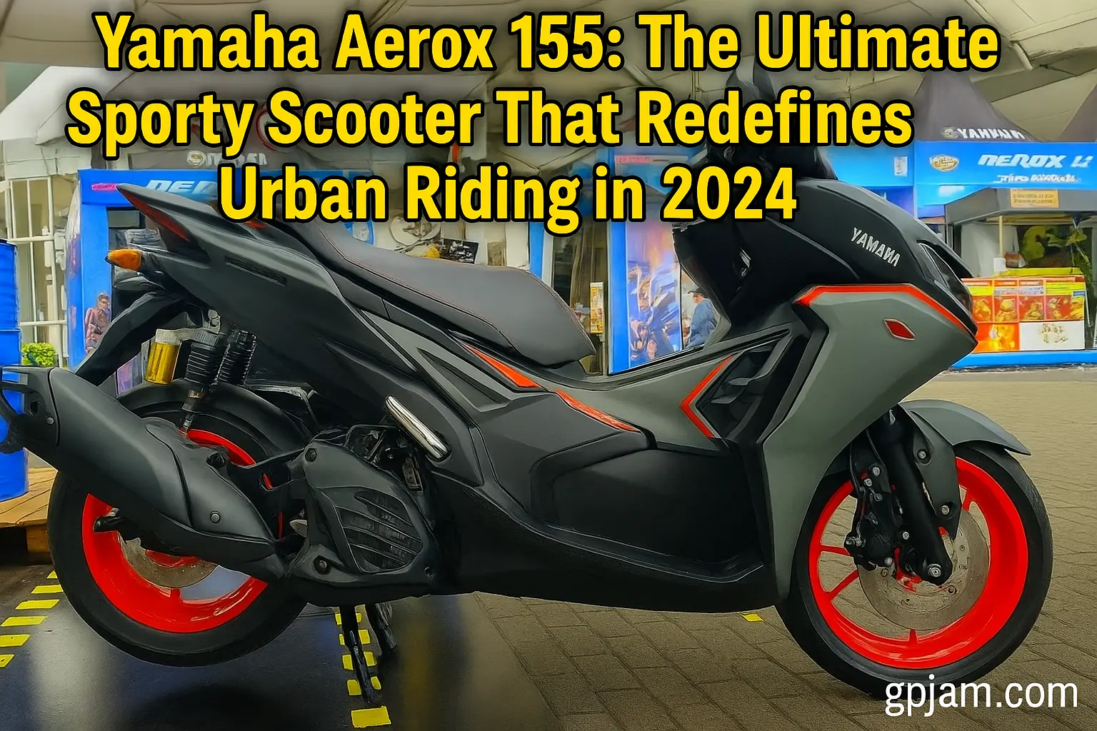 Yamaha Aerox 155 scooter 2024 model in Racing Blue with sporty design and digital cluster – ideal urban ride