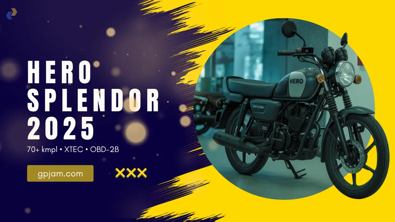 Hero Splendor 2025 Plus Xtec fully digital instrument cluster with Bluetooth and USB charging port