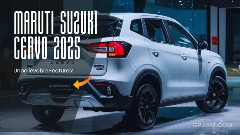 Rear three-quarter view of the 2025 Maruti Suzuki Cervo in white, featuring sporty design and alloy wheels