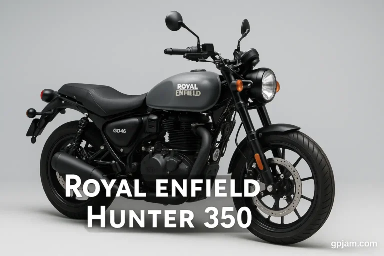 Hunter 350 riding through city streets
