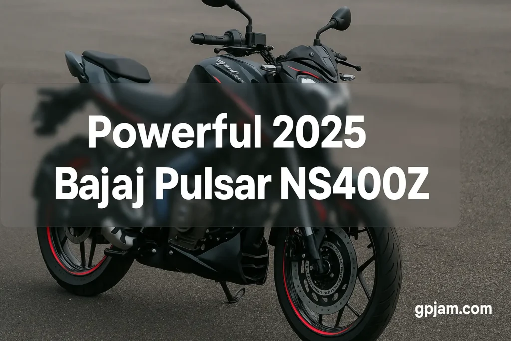 2025 Bajaj Pulsar NS400Z in glossy racing red parked on a city street