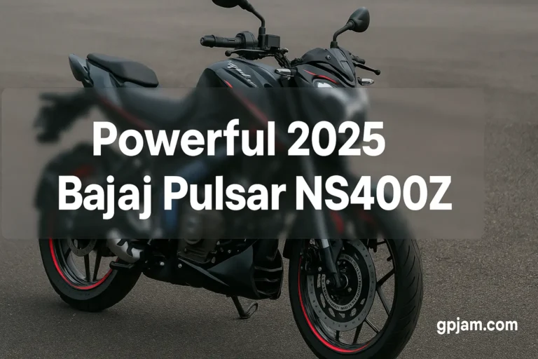2025 Bajaj Pulsar NS400Z in glossy racing red parked on a city street