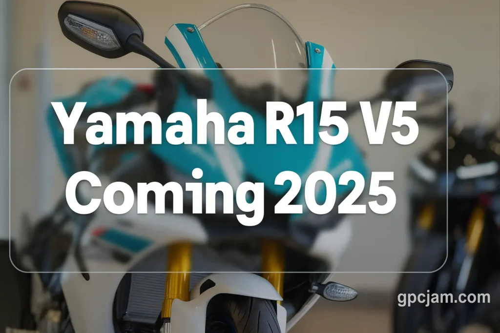 Yamaha R15 V5 2025 Racing Blue model with aerodynamic fairing and LED headlights.