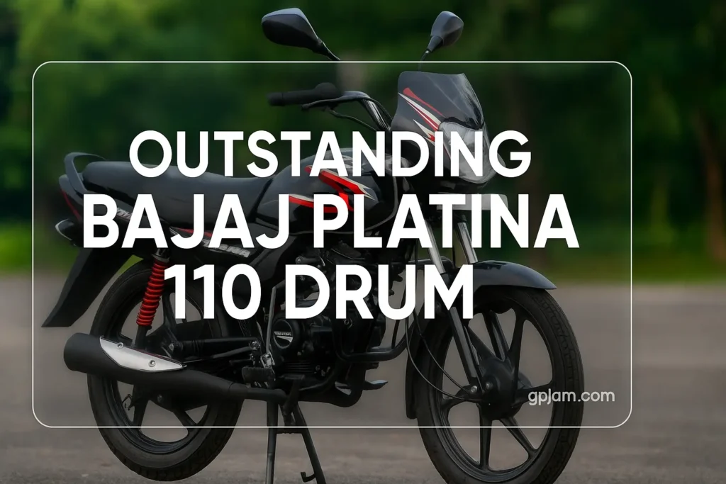 2025 Bajaj Platina 110 Drum commuter bike in Ebony Black Red variant with long seat and high mileage features.