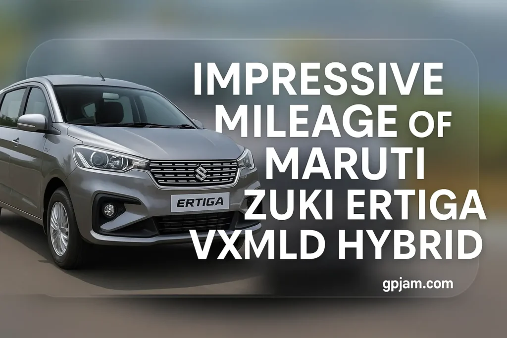 2025 Maruti Suzuki Ertiga VXI petrol variant in premium colour parked on an urban road.
