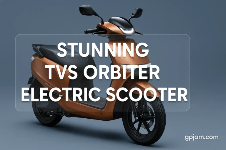 TVS Orbiter electric scooter 2025 in Stratos Blue colour with stylish LED headlamp and modern design.