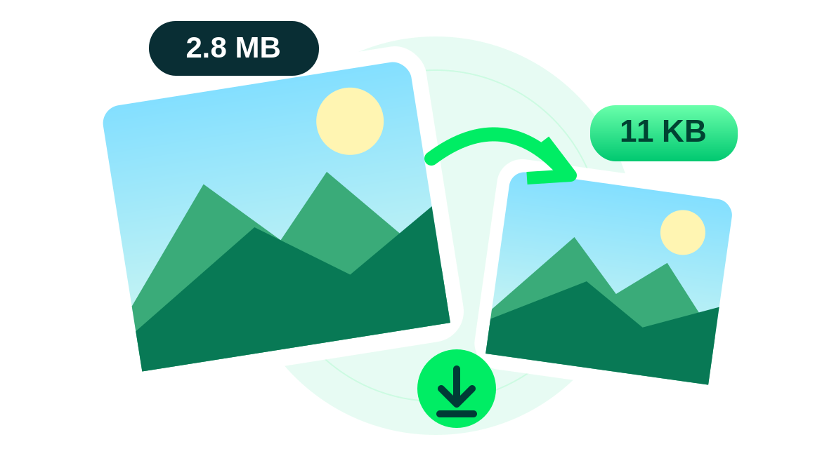 Before and after image optimization illustration